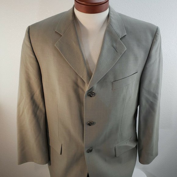 Alexandre London Savile Row‎ Suit Jacket Sports Coat Wool 2 Button 40S Gray Sage - Picture 7 of 12